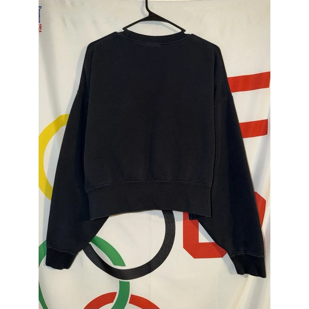 Nike Crewneck Sweatshirt Womens XS Cropped Black Pullover